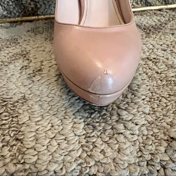 Prada Platform Heels Pumps Size 36.5 or 6.5 in Nude Scuffed Toe - Picture 8 of 8